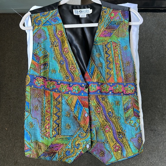 Vintage beaded vest- The daily planet, size large - Picture 5 of 6